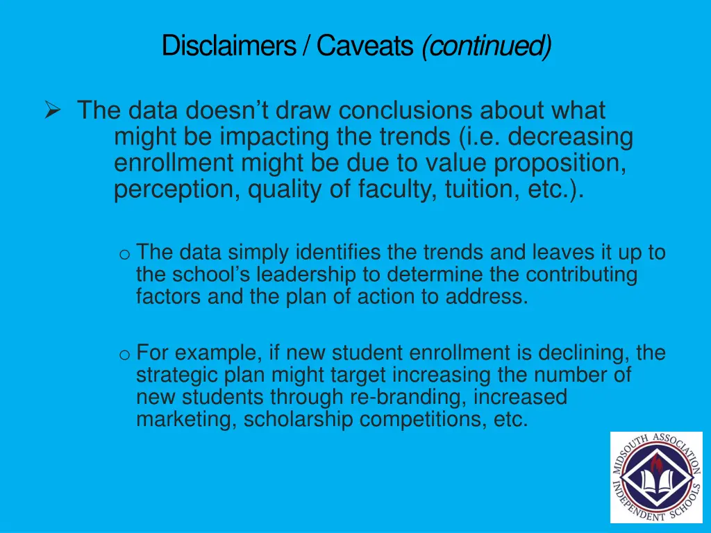 disclaimers caveats continued