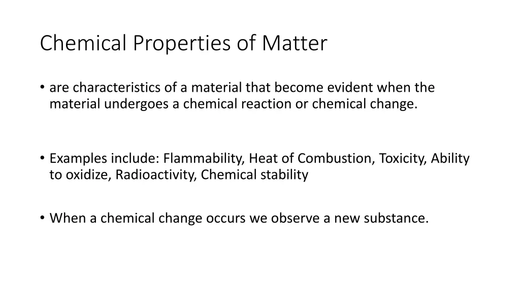 chemical properties of matter 1