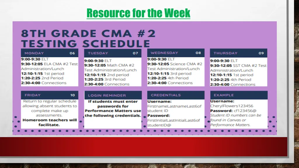 resource for the week