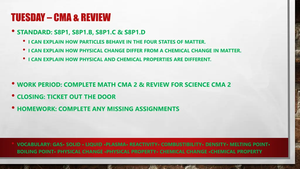 tuesday cma review standard s8p1 s8p1 b s8p1