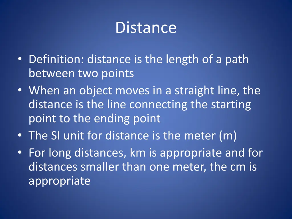 distance