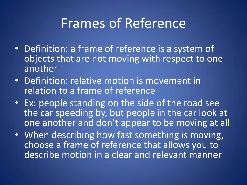 frames of reference