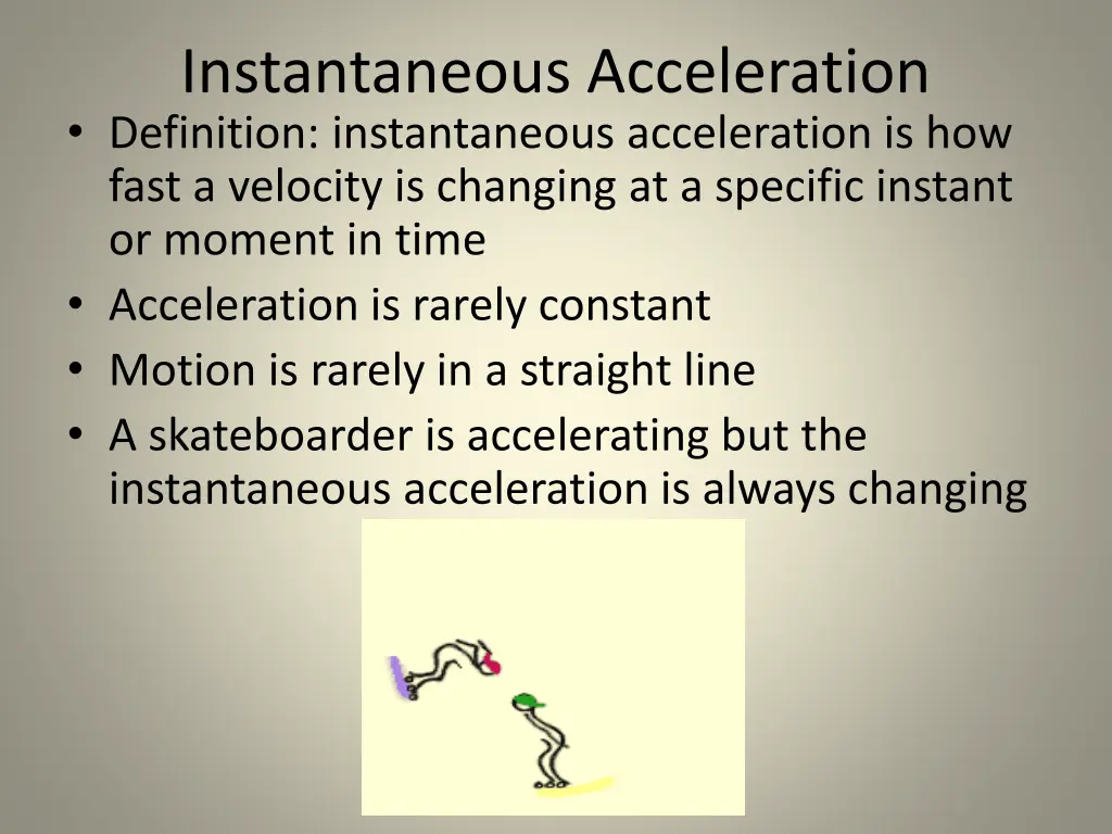 instantaneous acceleration definition