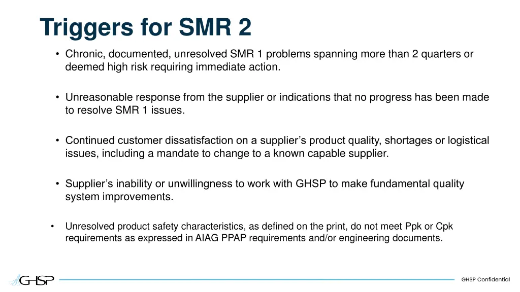 triggers for smr 2