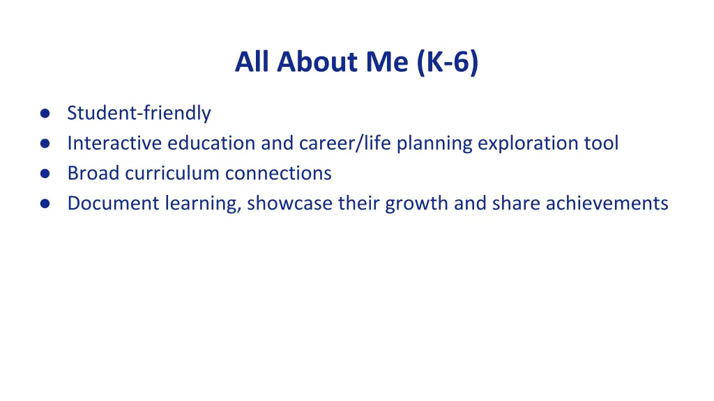 all about me k 6 1