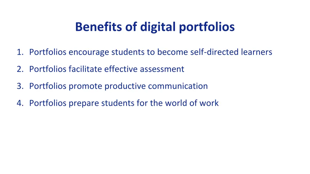 benefits of digital portfolios