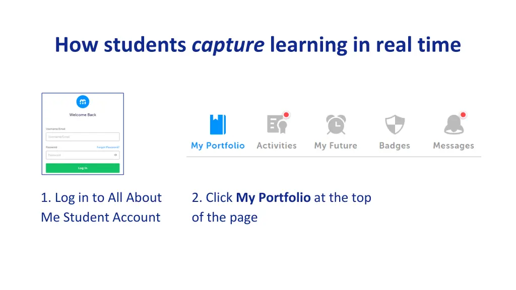 how students capture learning in real time