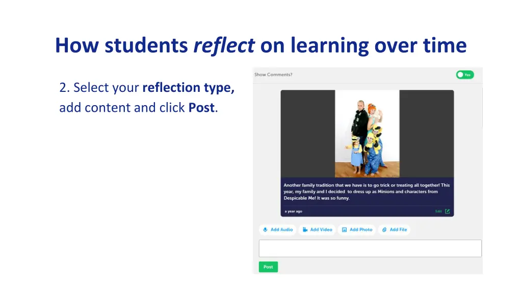 how students reflect on learning over time 1
