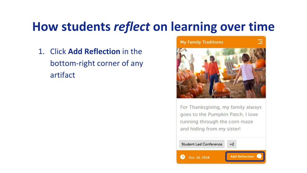 how students reflect on learning over time