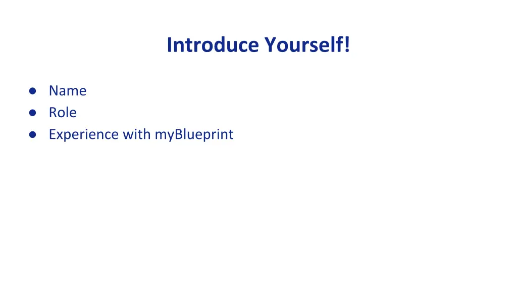 introduce yourself