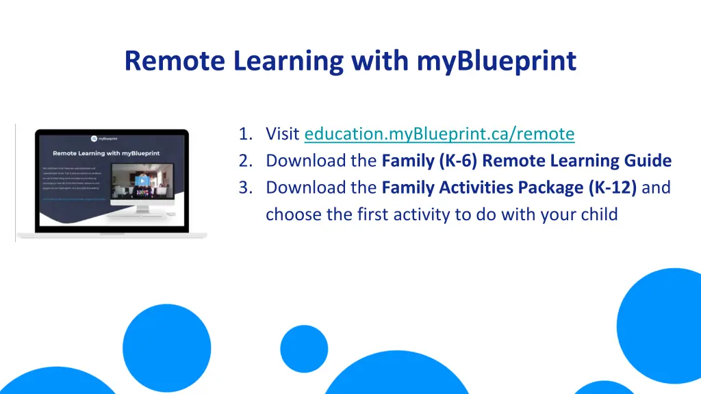remote learning with myblueprint