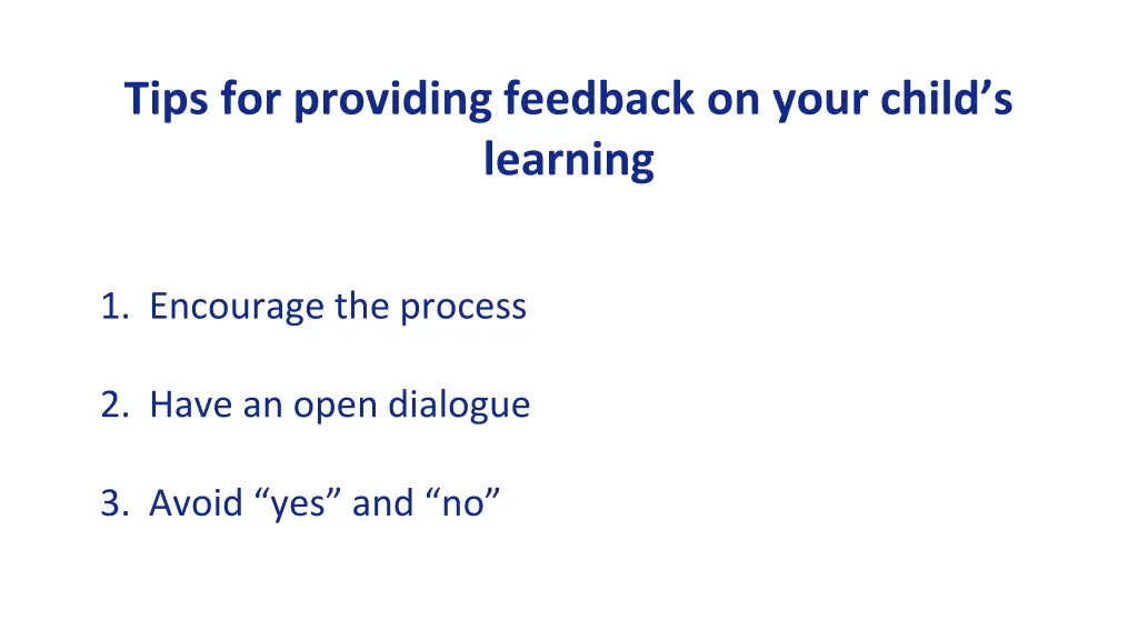 tips for providing feedback on your child