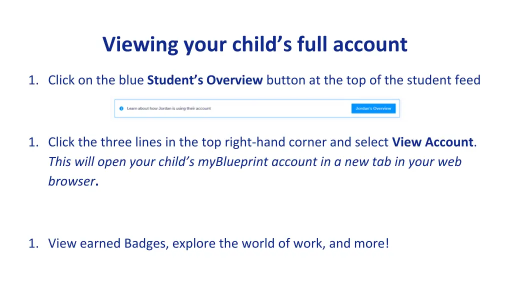 viewing your child s full account