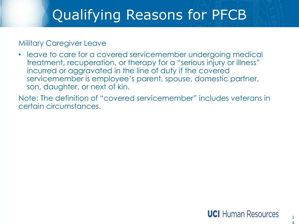 qualifying reasons for pfcb 2