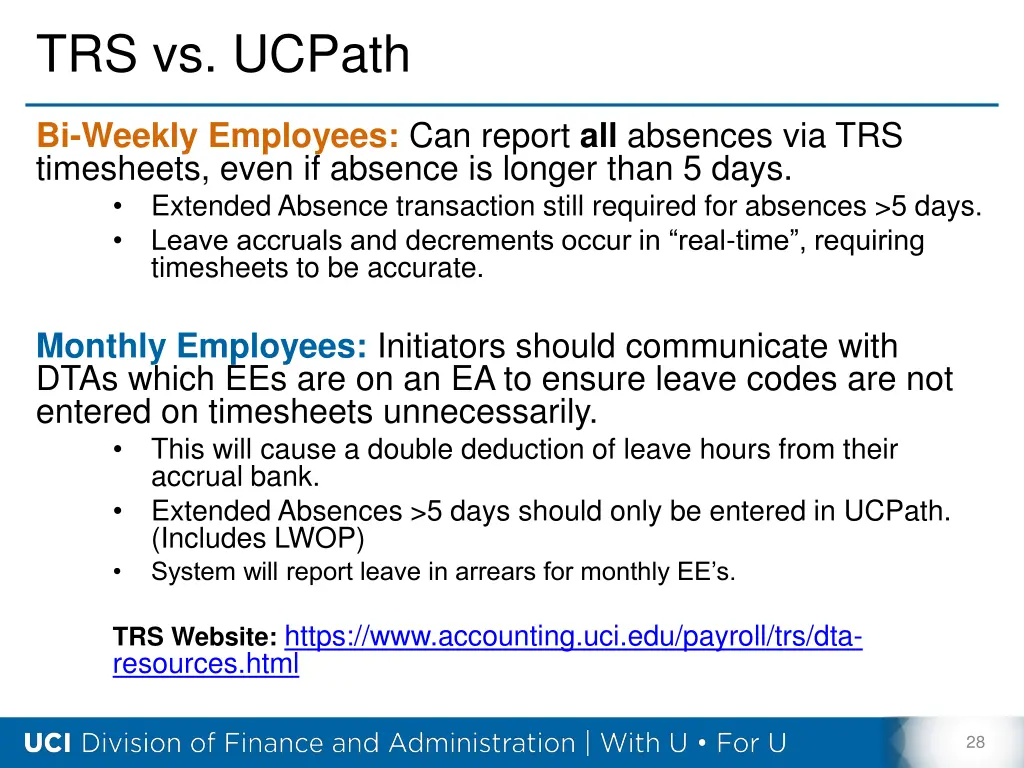 trs vs ucpath