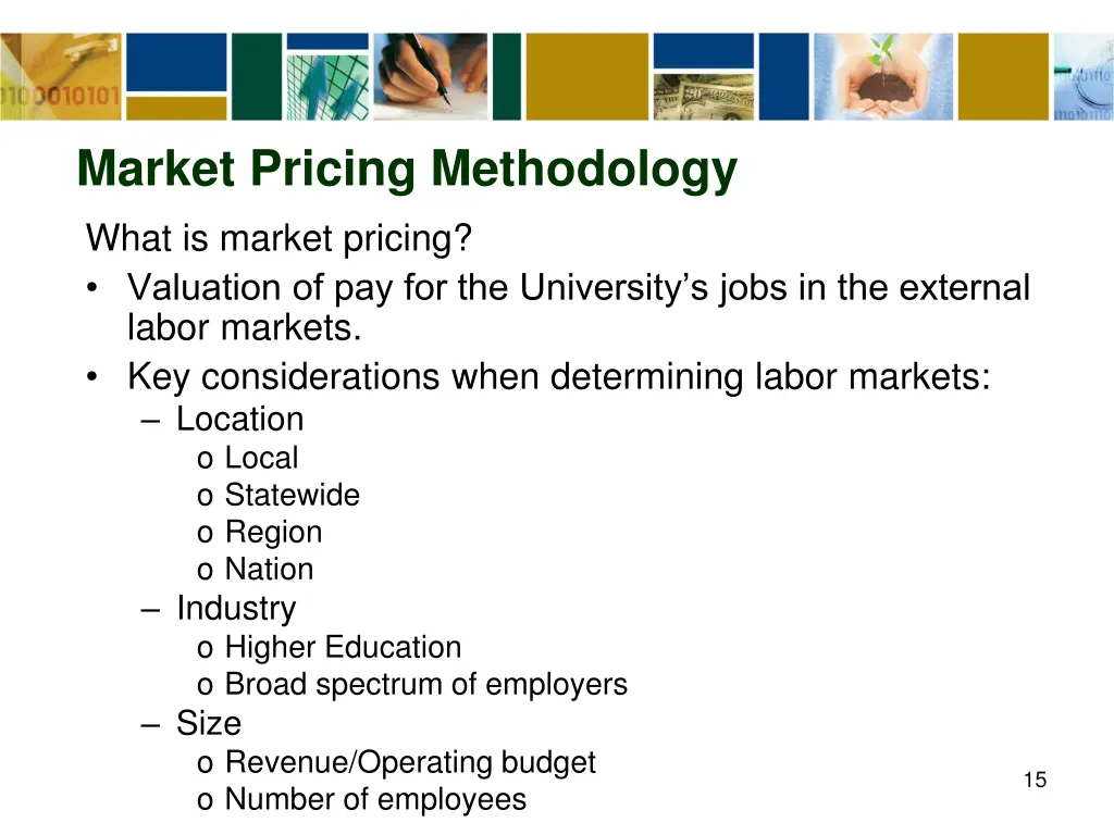 market pricing methodology what is market pricing