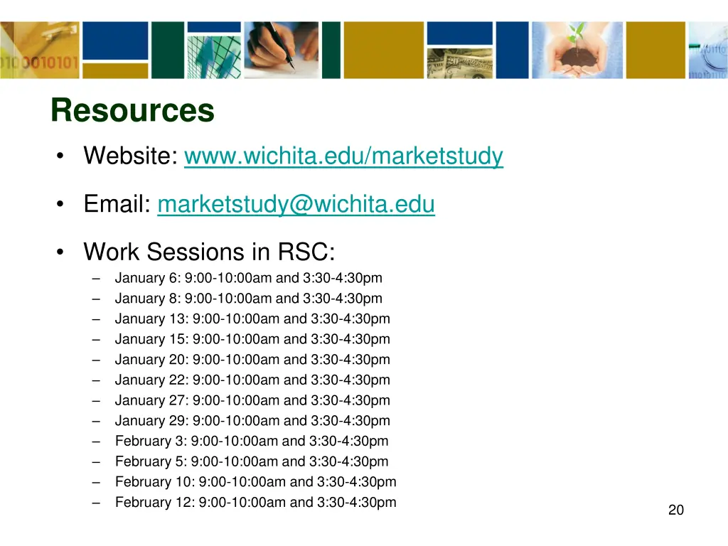 resources website www wichita edu marketstudy