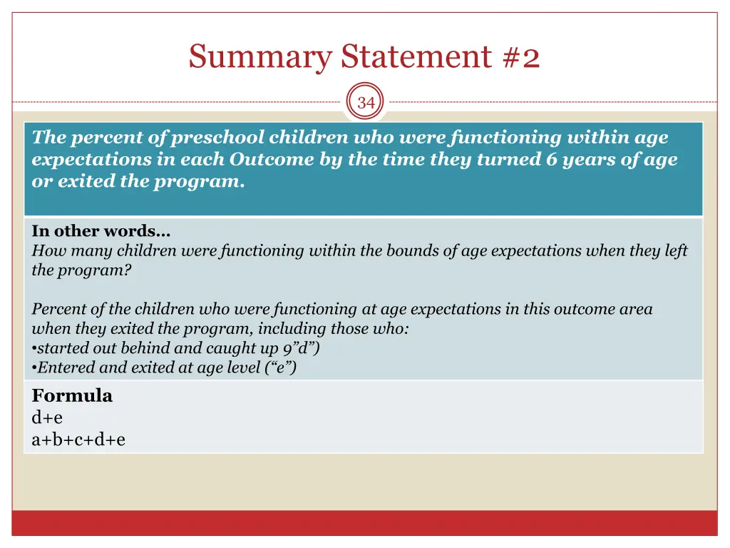summary statement 2