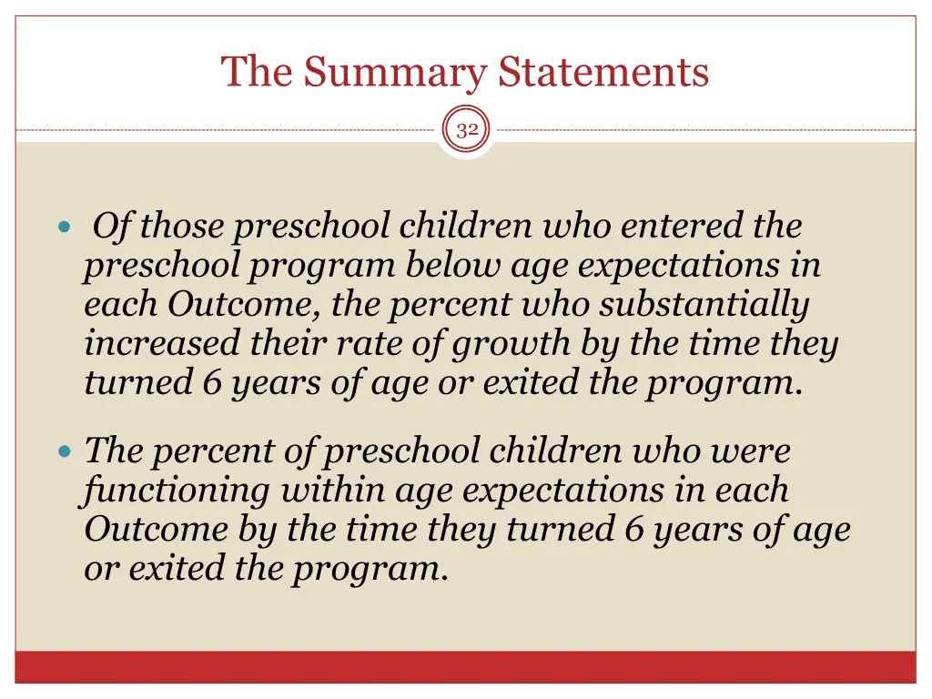 the summary statements