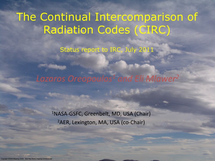 the continual intercomparison of radiation codes
