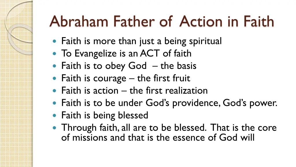 abraham father of action in faith