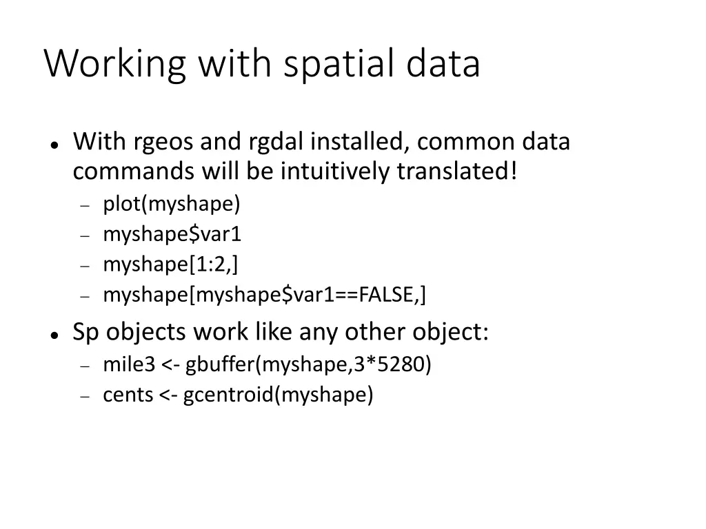 working with spatial data