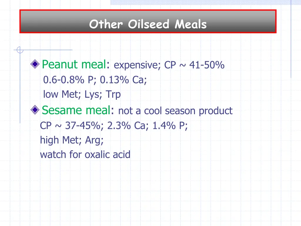 other oilseed meals 1