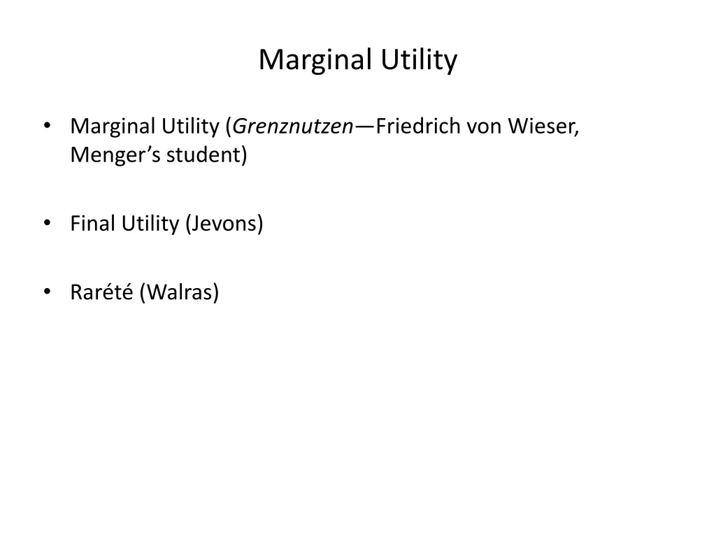 marginal utility
