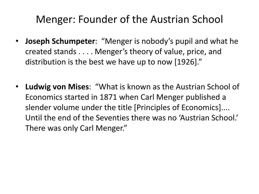 menger founder of the austrian school
