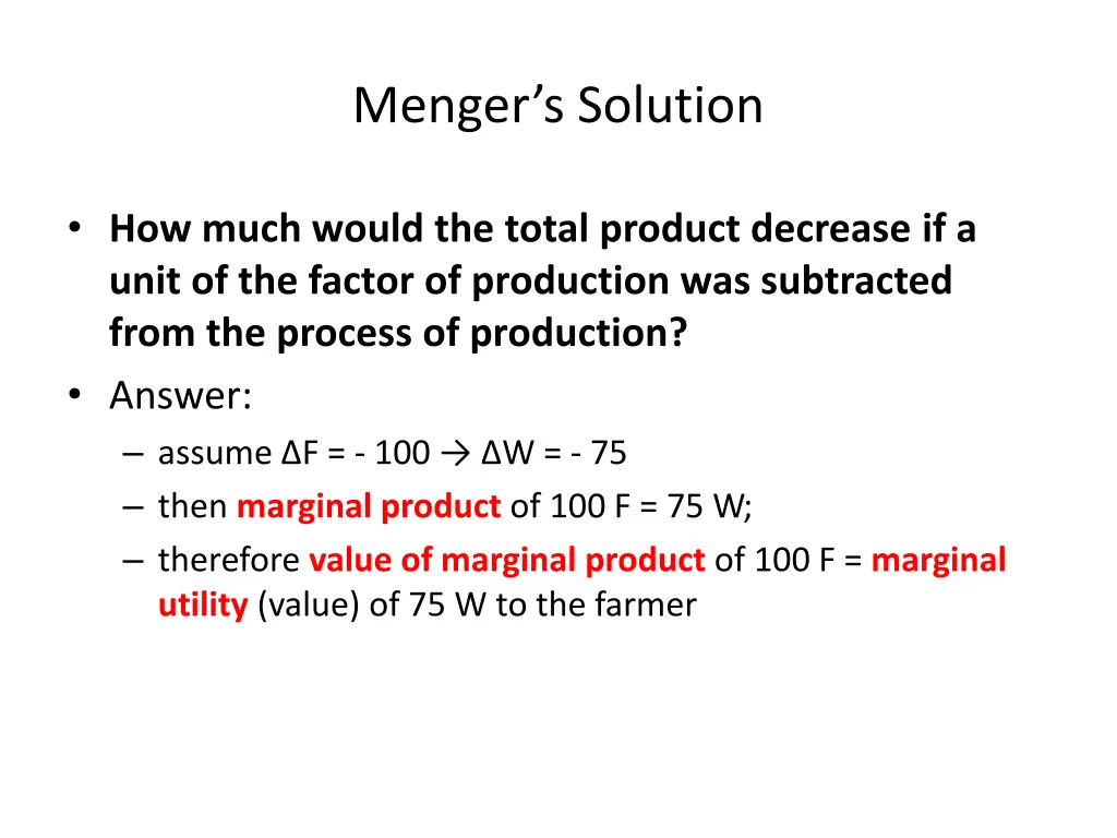 menger s solution