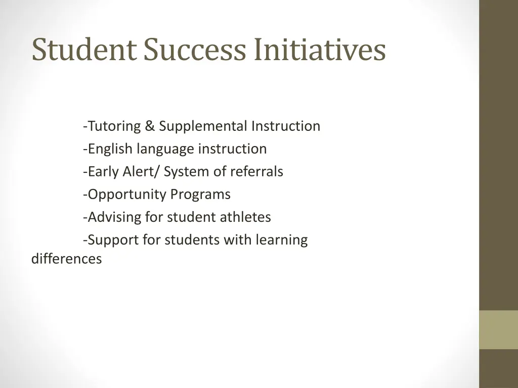 student success initiatives