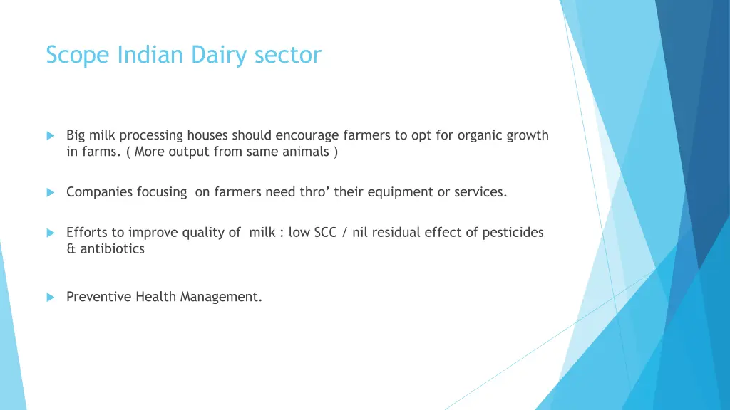scope indian dairy sector