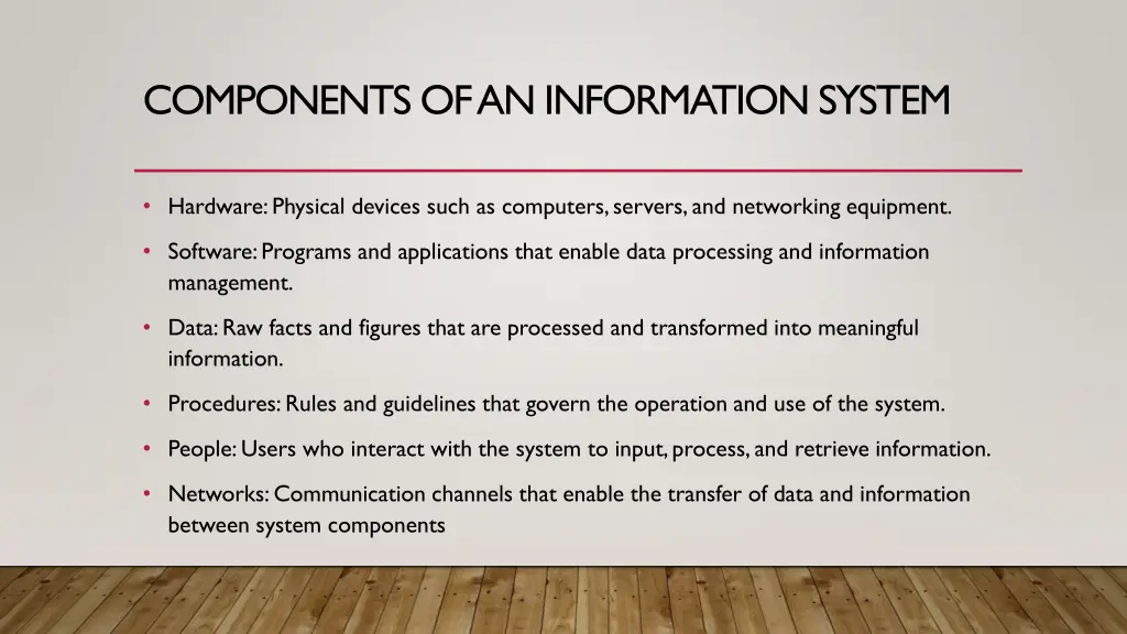 components of aninformation system