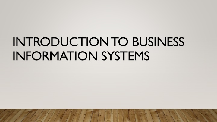 introduction to business information systems