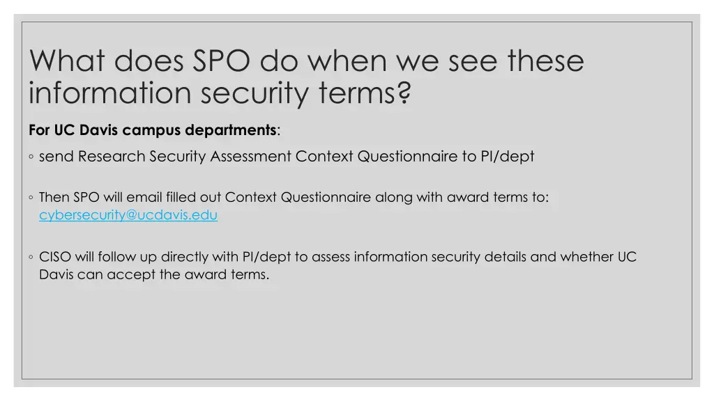 what does spo do when we see these information