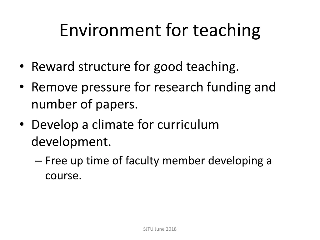 environment for teaching