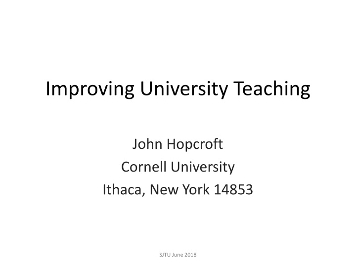 improving university teaching