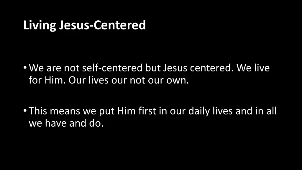 living jesus centered