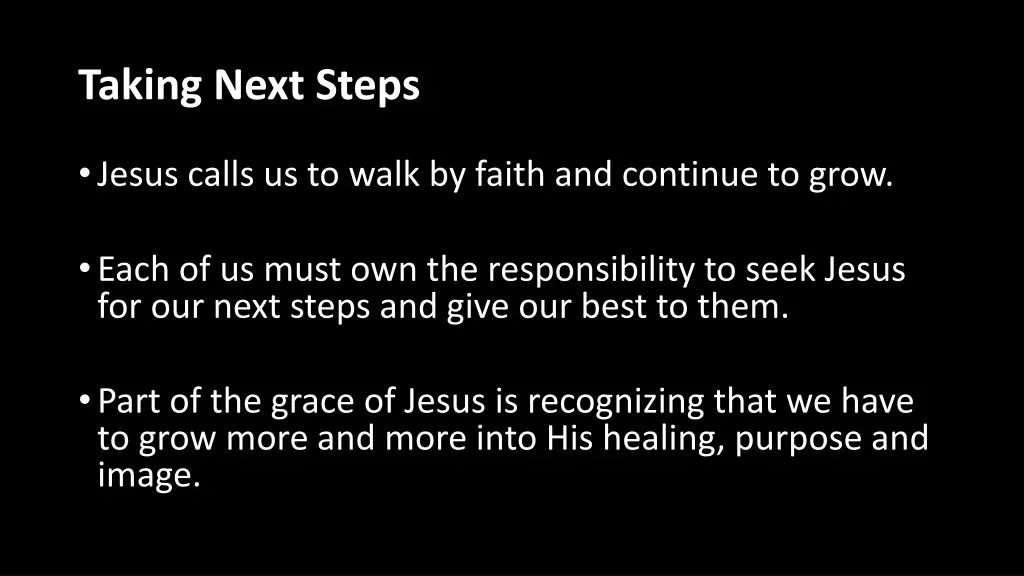 taking next steps