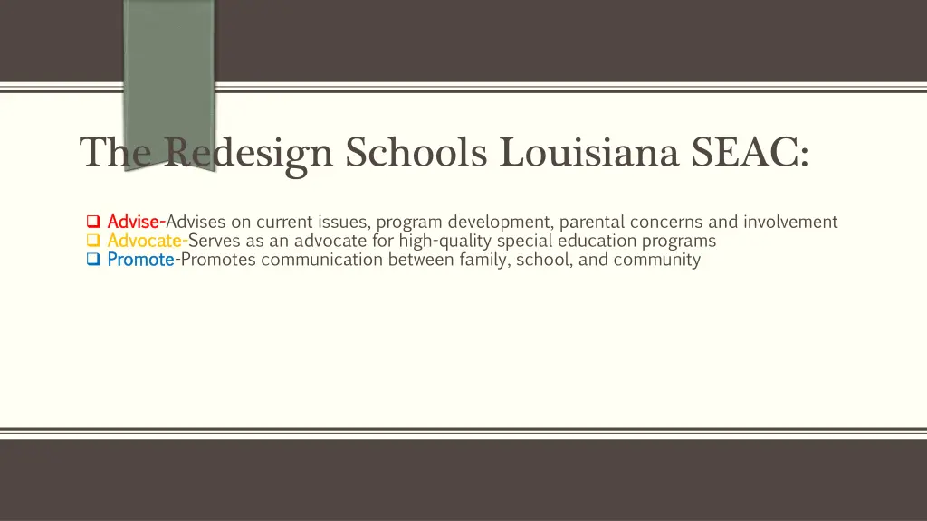 the redesign schools louisiana seac