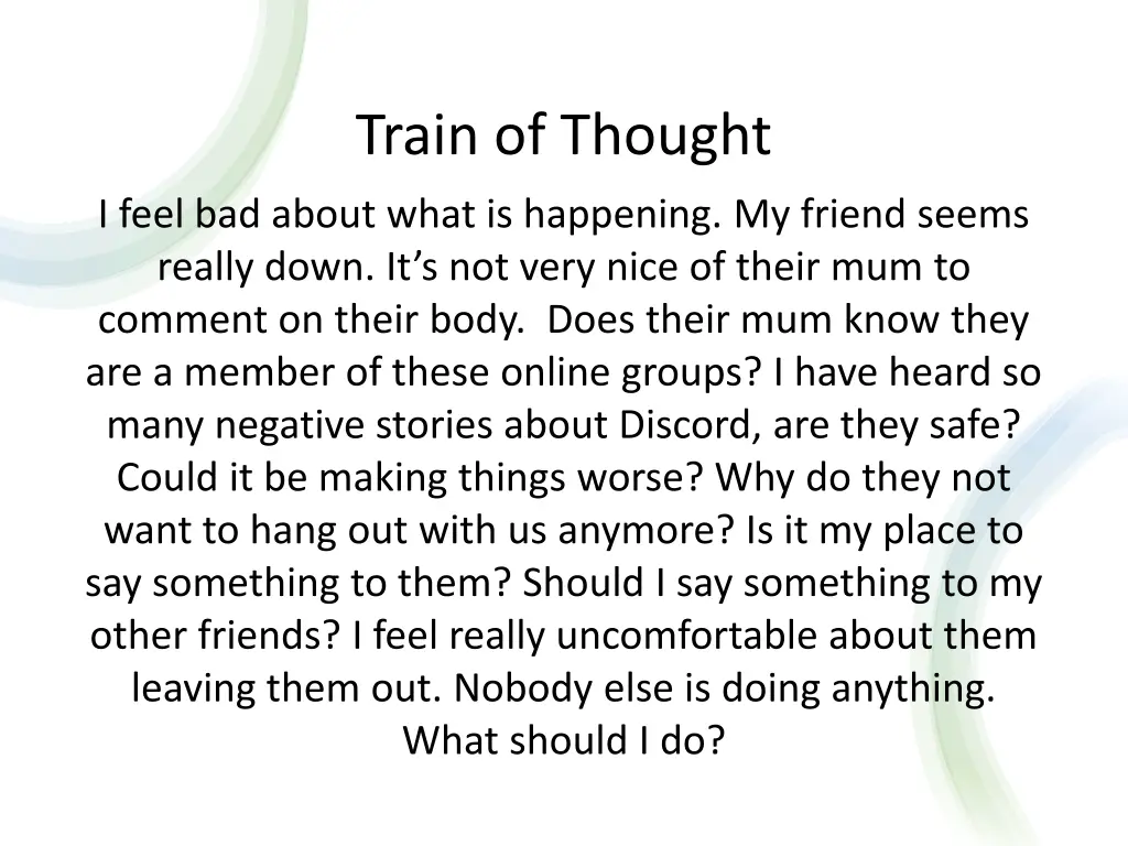 train of thought