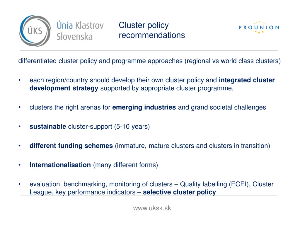cluster policy recommendations