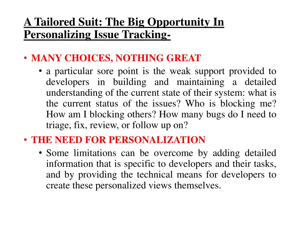 a tailored suit the big opportunity