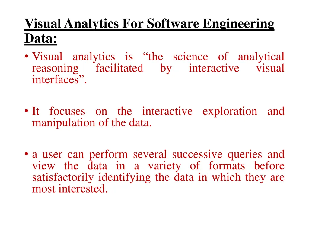 visual analytics for software engineering data