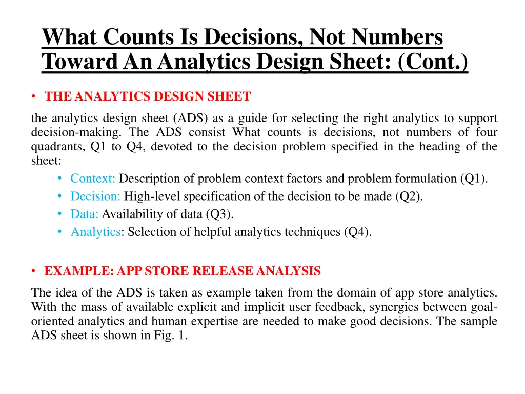 what counts is decisions not numbers toward 1
