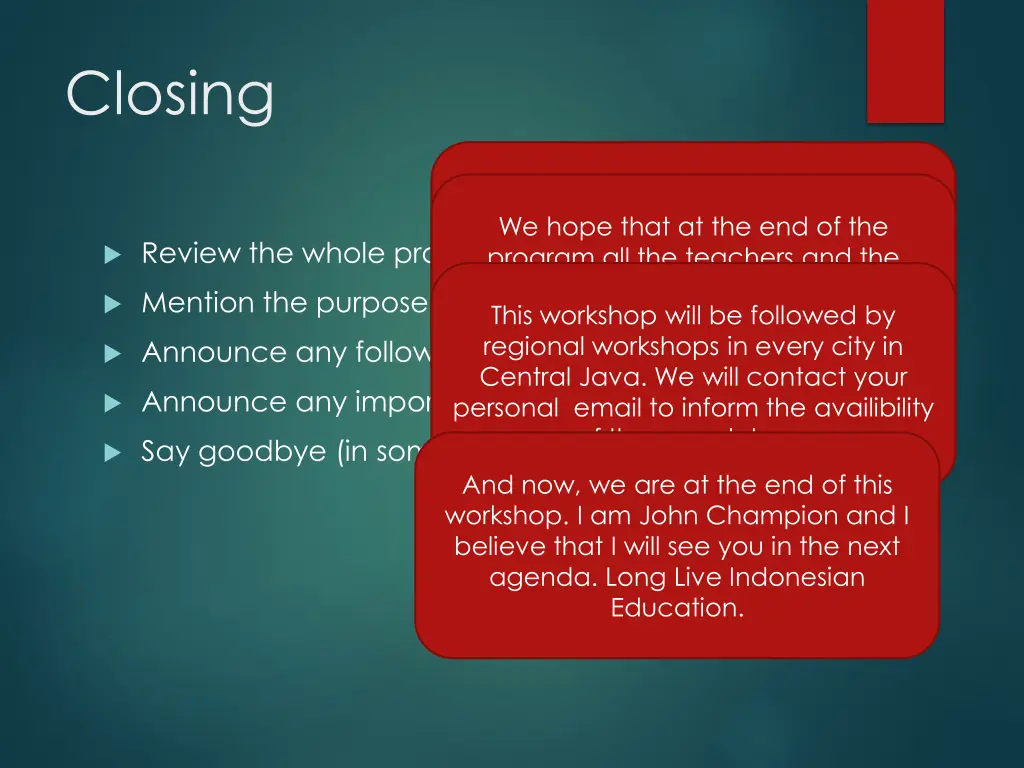 closing