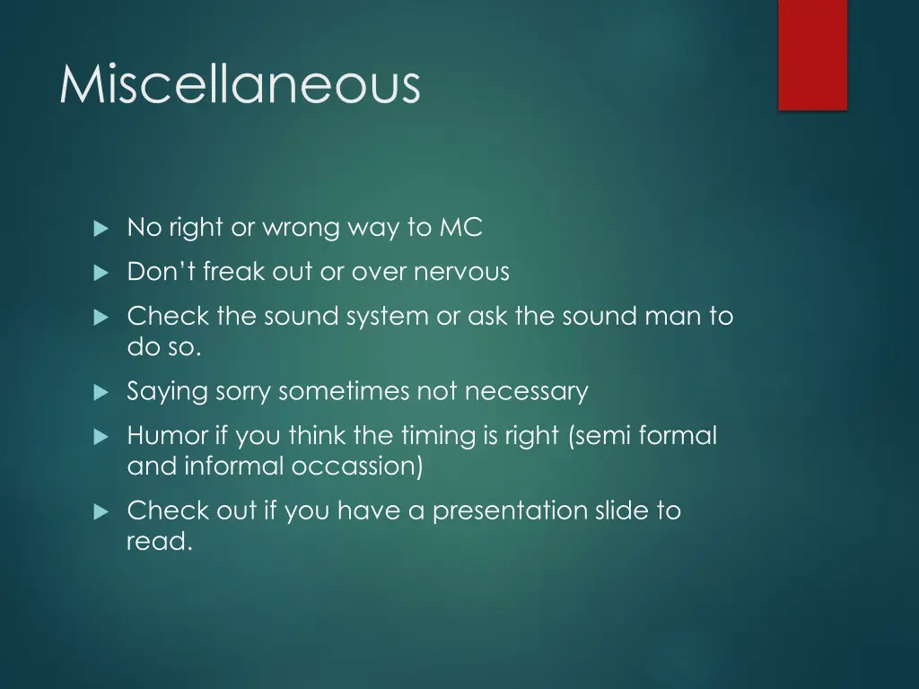 miscellaneous
