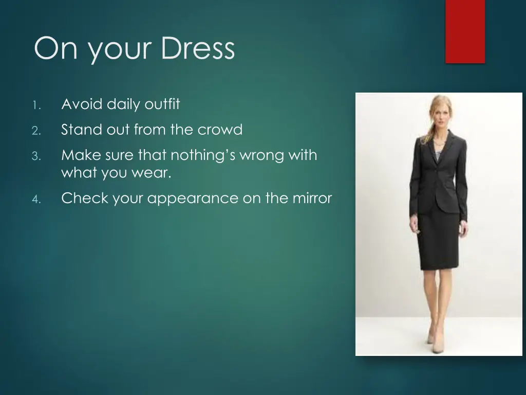 on your dress