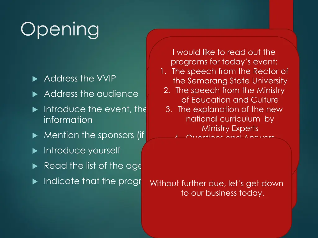 opening
