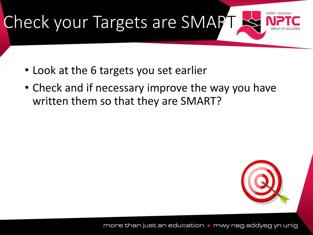 check your targets are smart